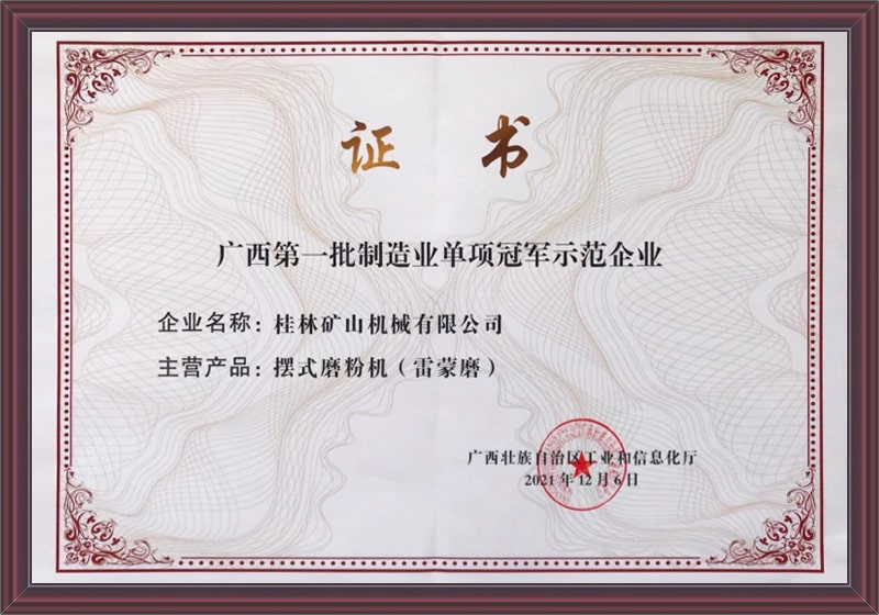 第一批(pi)制造業單(dan)項冠軍示(shi)範企業